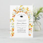 Invitation Watercolor Meadow Fleur sauvage Boho Graduation Pa (Debout devant)