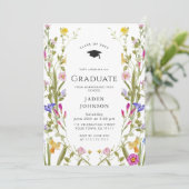 Invitation Watercolor Meadow Fleur sauvage Boho Graduation Pa (Debout devant)