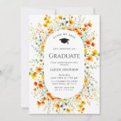 Invitation Watercolor Meadow Fleur sauvage Boho Graduation Pa (Devant)