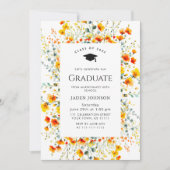 Invitation Watercolor Meadow Fleur sauvage Boho Graduation Pa (Devant)