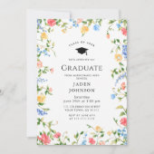 Invitation Watercolor Meadow Fleur sauvage Boho Graduation Pa (Devant)