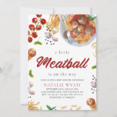 Invitation Watercolor Meatball Baby shower italien (Devant)