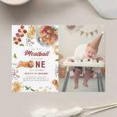 Invitation Watercolor Meatball Italien 1er anniversaire