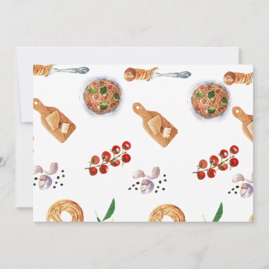 Invitation Watercolor Meatball Italien 1er anniversaire (Dos)