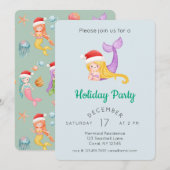 Invitation Watercolor Mermaid (Devant / Derrière)