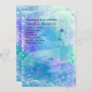 Invitation Watercolor Mermaid Tail Anniversaire Fête Invitati