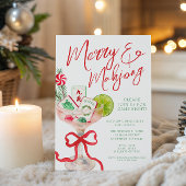 Invitation Watercolor Merry Mahjong Christmas Cocktail Party