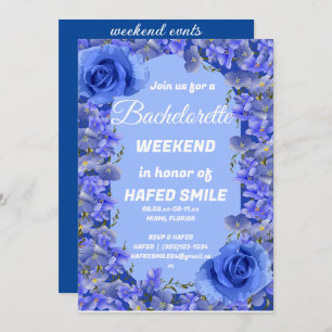 Invitation Watercolor Miami Skyline Tropical Beach Island Inv