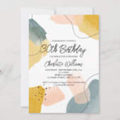Invitation Watercolor moderne 30e fête d'anniversaire (Devant)