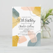 Invitation Watercolor moderne 30e fête d'anniversaire (Debout devant)