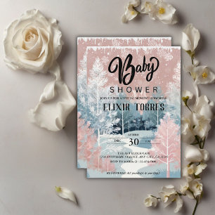 Invitation Watercolor moderne Winter Wonderland Baby shower