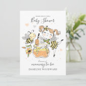 Invitation Watercolor Mommy To Bee Baby Shower (Debout devant)