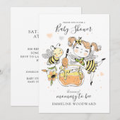 Invitation Watercolor Mommy To Bee Baby Shower (Devant / Derrière)