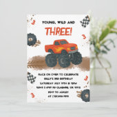 Invitation Watercolor Monster Camion 3e anniversaire Invitati (Debout devant)