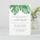 Invitation Watercolor Monstera & Modern Script (Debout devant)