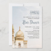 Invitation Watercolor Mosquée Dorée Ramadan Iftar (Devant)