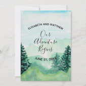 Invitation Watercolor Mountain Enregistrer la date (Devant)