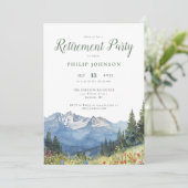Invitation Watercolor Mountain Fleur sauvage Retraite Party (Debout devant)