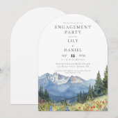 Invitation Watercolor Mountain Fleurs sauvages (Devant / Derrière)