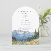 Invitation Watercolor Mountain Fleurs sauvages (Debout devant)