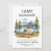Invitation Watercolor Mountain Forest Camp Bachelorette Party (Devant)