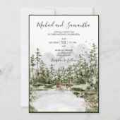 Invitation Watercolor Mountain Forest Mariage rustique (Devant)