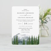 Invitation Watercolor Mountain Rustic Forest Mariage (Debout devant)