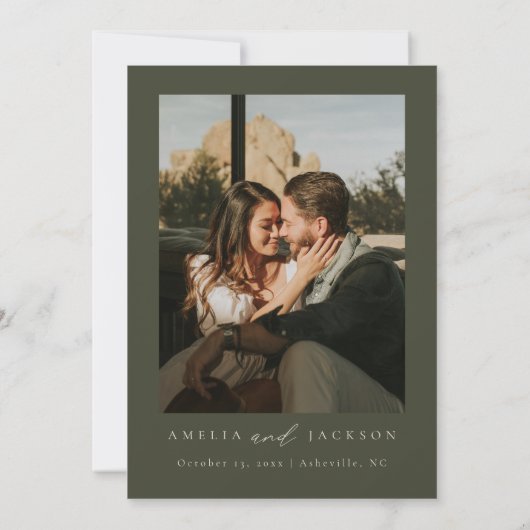 Invitation Watercolor Mountain Wedding Enregistrer La Date (Dos)