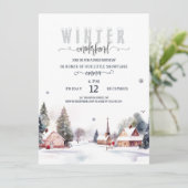 Invitation Watercolor Mountain Winter onederland 1st birthday (Debout devant)