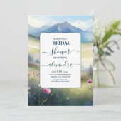 Invitation Watercolor Mountains Pine Forest Fête des mariées (Debout devant)
