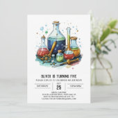 Invitation Watercolor Mystery Lab Scientifique Anniversaire (Debout devant)