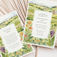Watercolor Napa Valley Vineyard Mariage