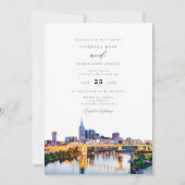Invitation Watercolor Nashville Tennessee Skyline Mariage (Devant)