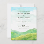 Invitation Watercolor Nature Mountain Mariage (Devant)