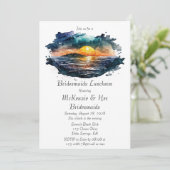 Invitation Watercolor Nautical Beach Scène Bridesmaids Déjeun (Debout devant)