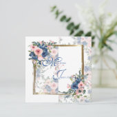 Invitation Watercolor Navy & Blush Mariage (Debout devant)
