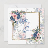 Invitation Watercolor Navy & Blush Mariage (Devant)