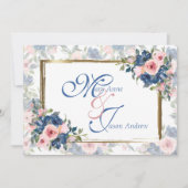 Invitation Watercolor Navy & Blush Mariage (Devant)