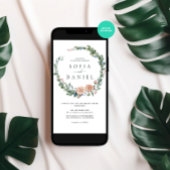 Invitation Watercolor Noël Cercle Frame de mariage