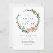 Invitation Watercolor Noël Cercle Frame de mariage (Devant)