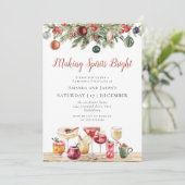 Invitation Watercolor Noël Fête Cocktail (Debout devant)