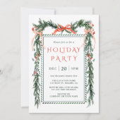 Invitation Watercolor Noël Garland Fête (Devant)