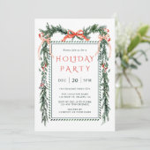 Invitation Watercolor Noël Garland Fête (Debout devant)