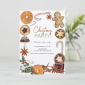 Invitation Watercolor Noël Traitements Festive Food party (Debout devant)