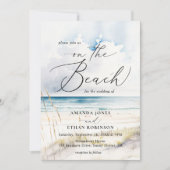 Invitation Watercolor Ocean Beach Destination Mariage (Devant)