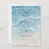 Invitation Watercolor Ocean Beach Mariage élégant (Devant)