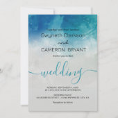 Invitation Watercolor Ocean Beach Mariage été (Devant)