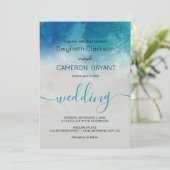 Invitation Watercolor Ocean Beach Mariage été (Debout devant)