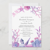 Invitation Watercolor Ocean Life Mariage (Devant)