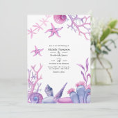 Invitation Watercolor Ocean Life Mariage nautique (Debout devant)